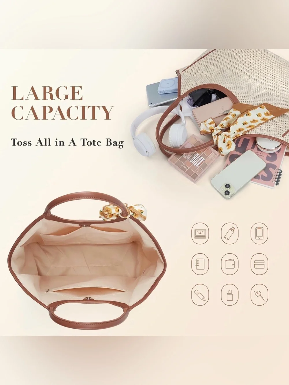 NWT. Summer bag for beach, festivals, office, school or daily errands - Picture 3 of 7